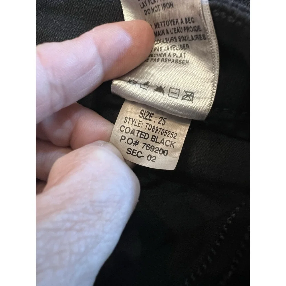 Joes Jeans Womens 25 Black‎ Wax Coated The Skinny Cotton Spandex